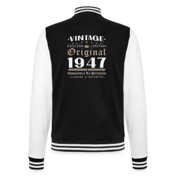 Cadeau d'anniversaire Vinatge 1947 - Veste Teddy - noir/blanc - Dos - Marisol (170cm)