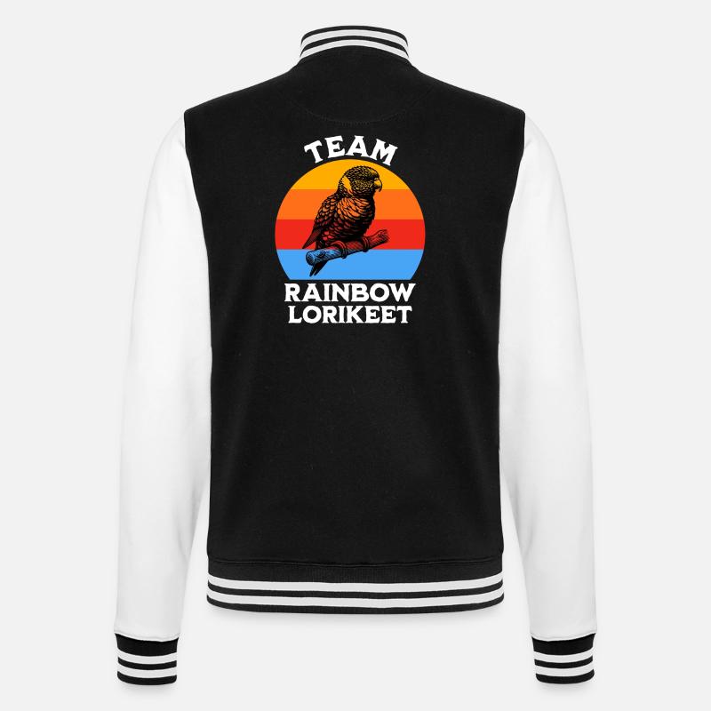 Team Regenbogenlori - College-Sweatjacke - Schwarz/Weiß