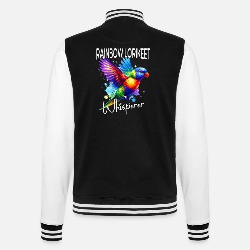 Regenbogenlori Flüsterer - College-Sweatjacke - Schwarz/Weiß