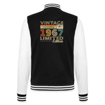 Cadeau d'anniversaire Vinatge 1967 - Veste Teddy - noir/blanc - Dos - Marisol (170cm)