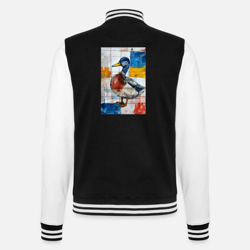 Duck - College Sweat Jacket - black/white