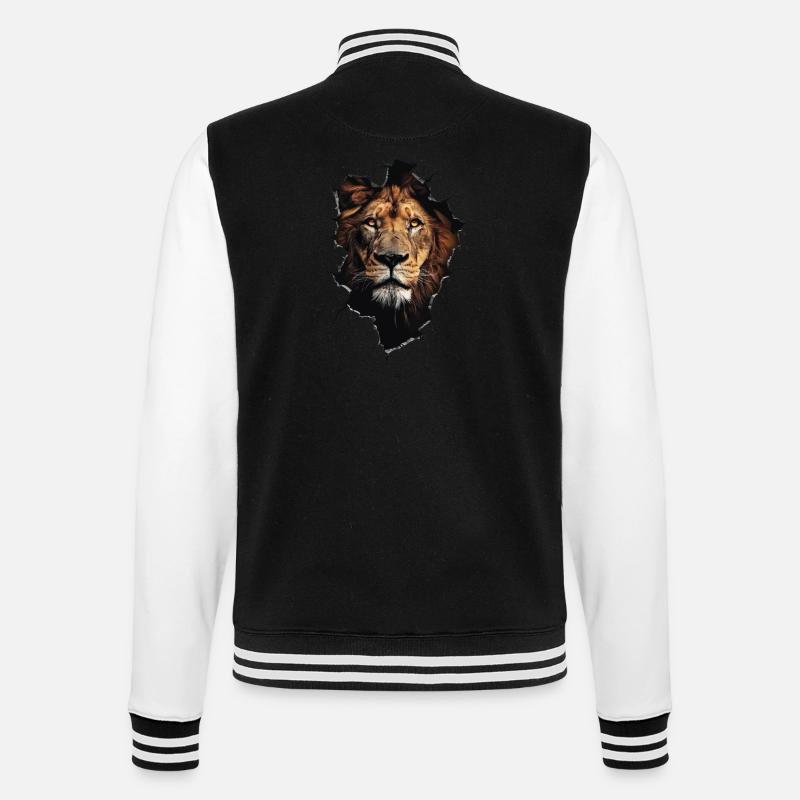 Löwe - College-Sweatjacke - Schwarz/Weiß
