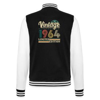 1964 Vintage Retro Geburtstagsgeschenk - College-Sweatjacke - Schwarz/Weiß - Hinten - Marisol (170cm)