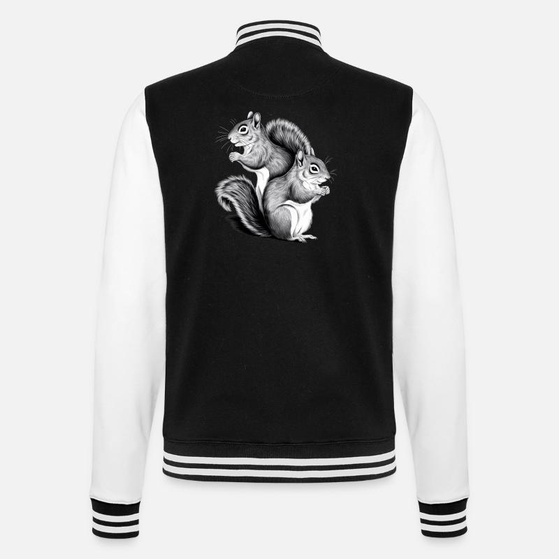 Eichhörnchen - College-Sweatjacke - Schwarz/Weiß