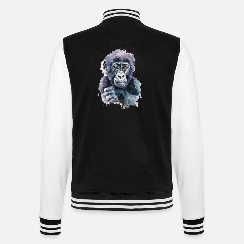 Gorilla - College-Sweatjacke - Schwarz/Weiß