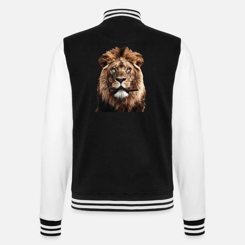 Lion - College Sweat Jacket - black/white