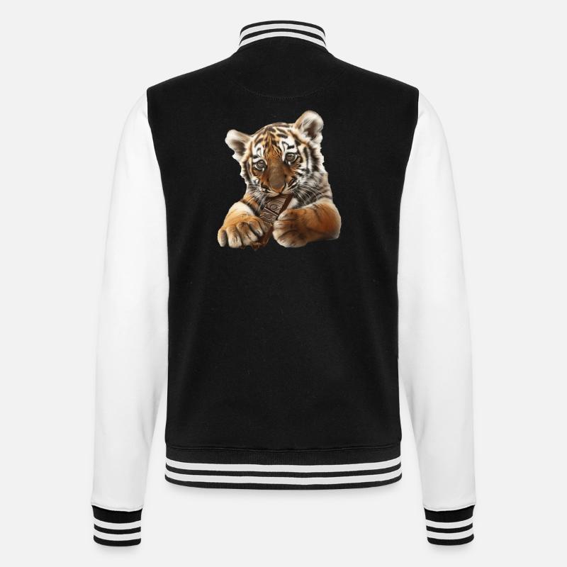 Tiger - College Sweat Jacket - black/white
