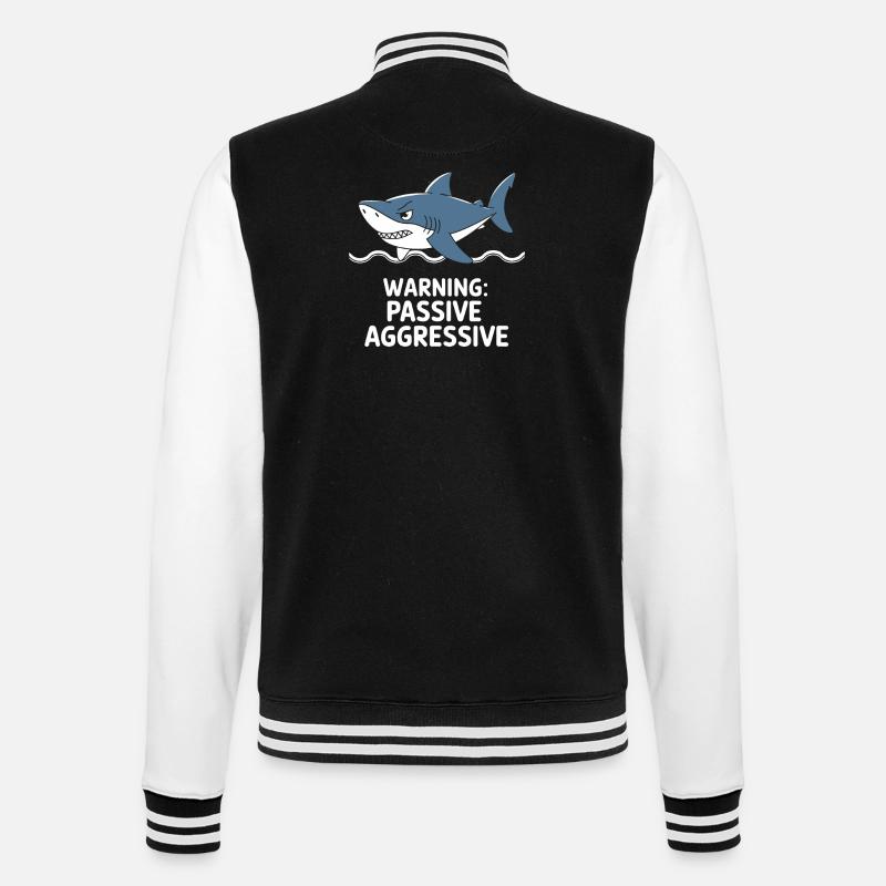 Attention : Requin passif agressif - Veste Teddy - noir/blanc
