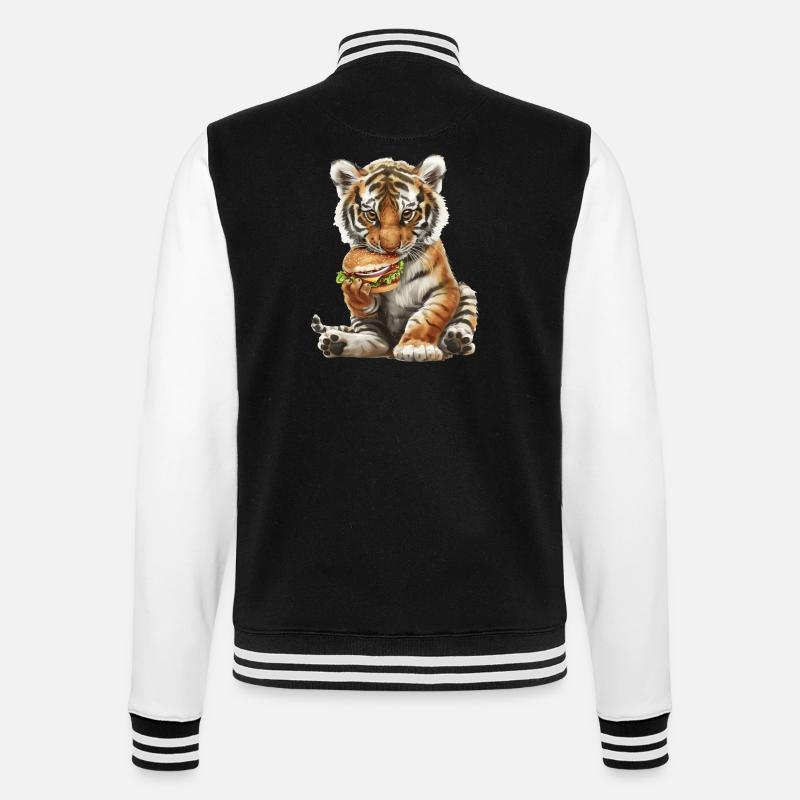 Tiger - College Sweat Jacket - black/white