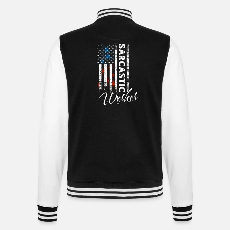 Sarkastischer Arbeiter - College-Sweatjacke - Schwarz/Weiß