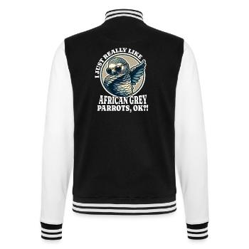 Ich Liebe Graupapagei Spruch - College-Sweatjacke - Schwarz/Weiß - Hinten - Marisol (170cm)