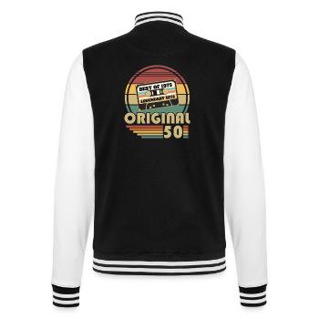 1975 Vintage Retro Geburtstagsgeschenk - College-Sweatjacke - Schwarz/Weiß - Hinten - Marisol (170cm)