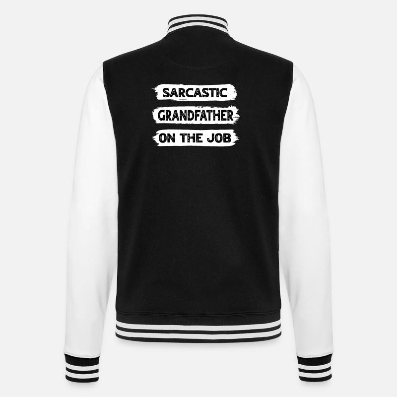 Sarkasmus Grossvater - College-Sweatjacke - Schwarz/Weiß
