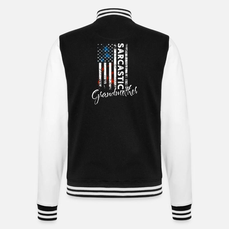 Sarkastische Grossmutter - College-Sweatjacke - Schwarz/Weiß