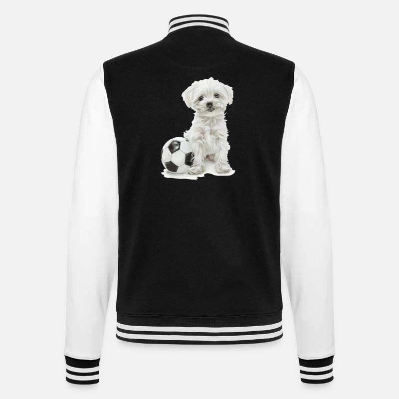 maltesisch - College-Sweatjacke - Schwarz/Weiß