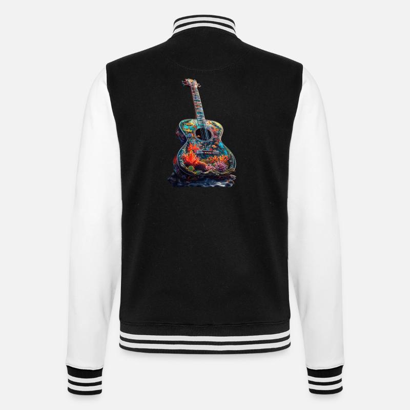 Fish Guitar - College Sweat Jacket - black/white