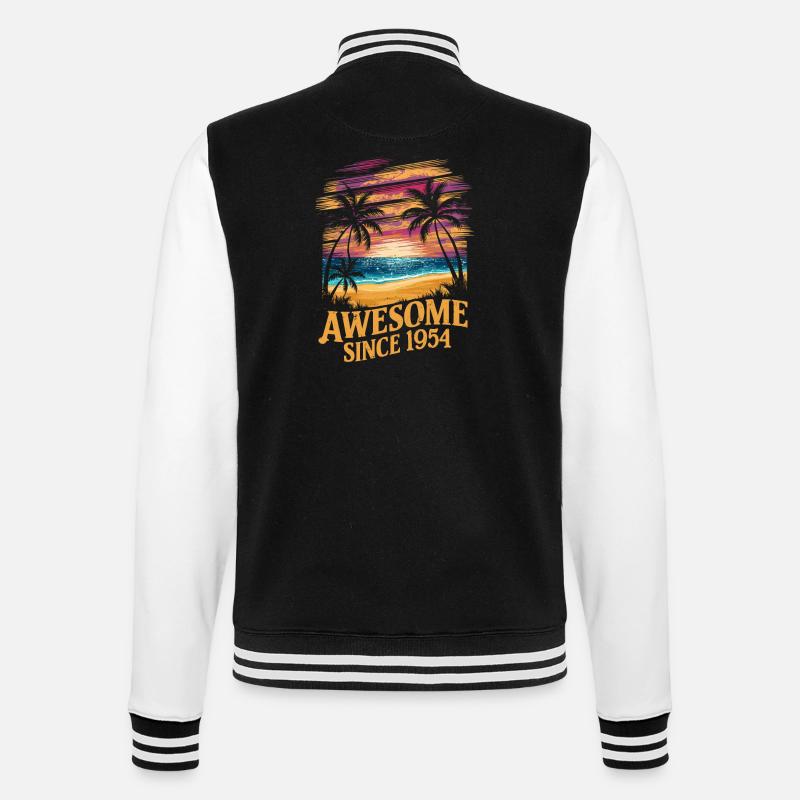 Awesome Since 1954 Beach Sunset - College Sweat Jacket - black/white
