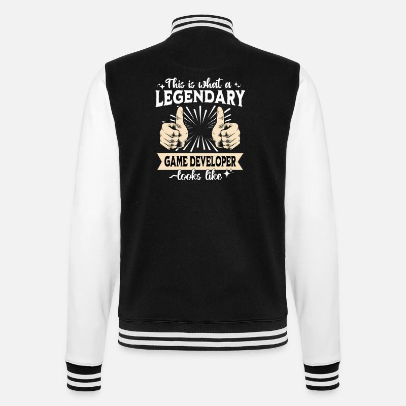 Legendary Game Developer - College Sweat Jacket - black/white