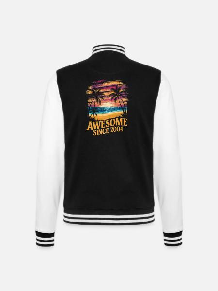 Awesome Since 2004 Strand Sonnenuntergang - College-Sweatjacke - Schwarz/Weiß