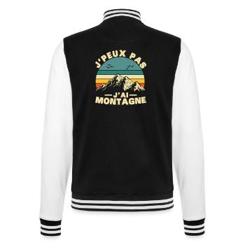 Je peux pas J'ai Montagne Humour Cadeau - Veste Teddy - noir/blanc - Dos - Marisol (170cm)