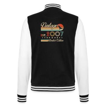 Vintage 2007 18th Anniversary Gift - College Sweat Jacket - black/white - Back - Marisol (170cm)