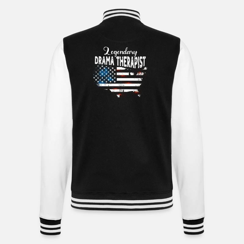 Dramatherapeut US - College-Sweatjacke - Schwarz/Weiß