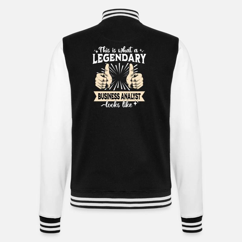 Legendärer Geschäftsanalyst - College-Sweatjacke - Schwarz/Weiß