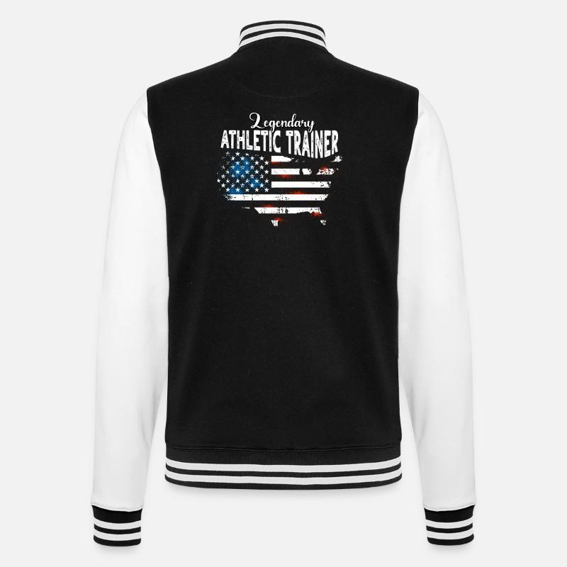 Athletiktrainer US - College-Sweatjacke - Schwarz/Weiß