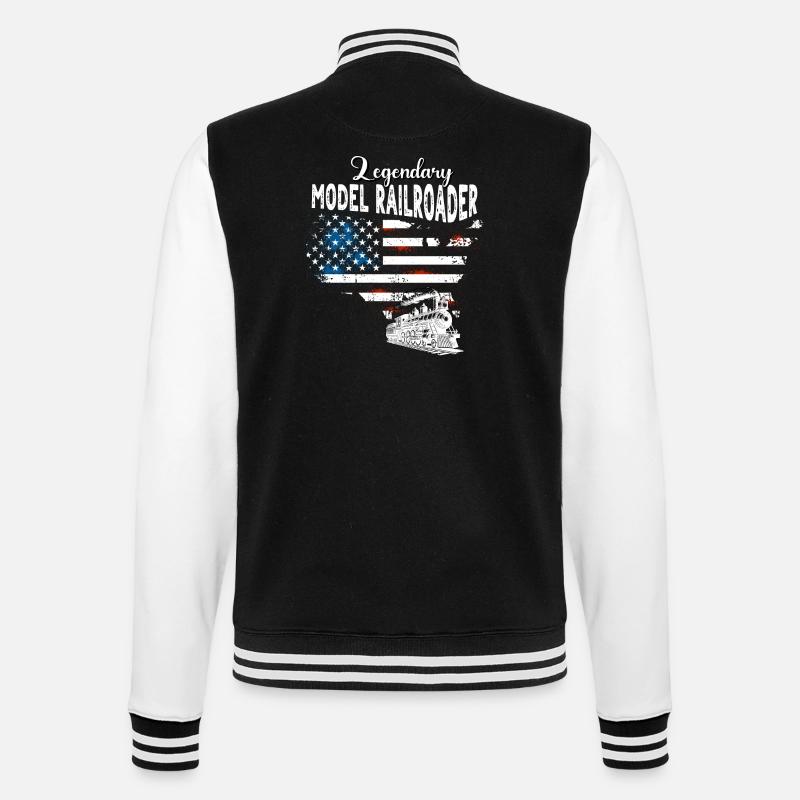 Modelleisenbahner US - College-Sweatjacke - Schwarz/Weiß