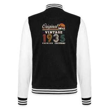 Original 1935 Vintage Rétro Cadeau Anniversaire - Veste Teddy - noir/blanc - Dos - Marisol (170cm)