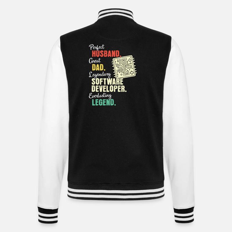 Software Developer Dad - College Sweat Jacket - black/white