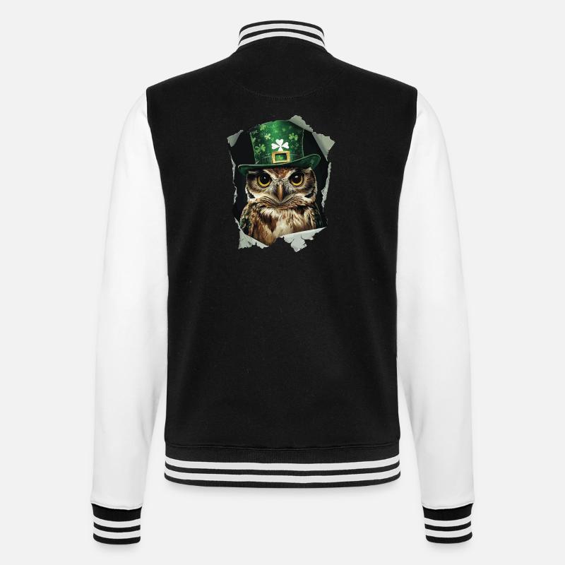 St. Patrick Eule - College-Sweatjacke - Schwarz/Weiß