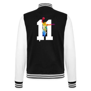NUMBER 11 BASKETBALL 11TH BIRTHDAY - College Sweat Jacket - black/white - Back - Marisol (170cm)