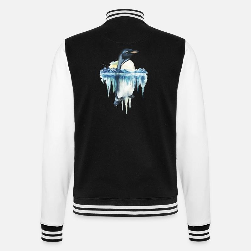 Pinguin - College-Sweatjacke - Schwarz/Weiß