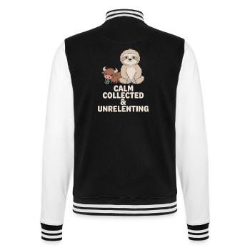 Stier Sternzeichen Faultier: Ruhig, Gesammelt & - College-Sweatjacke - Schwarz/Weiß - Hinten - Marisol (170cm)