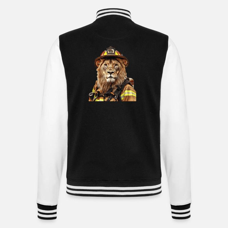 Löwe - College-Sweatjacke - Schwarz/Weiß