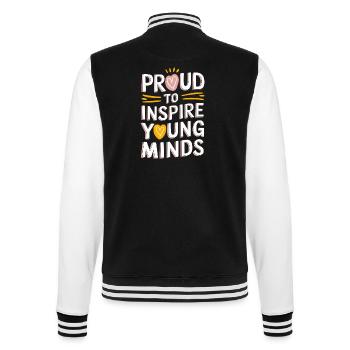 Stolz, Junge Köpfe Zu Inspirieren Lehrer - College-Sweatjacke - Schwarz/Weiß - Hinten - Marisol (170cm)