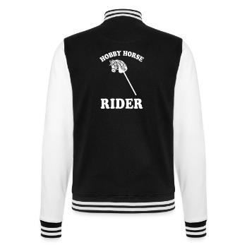 Hobby Horse Rider - Hobby Horse - Gift - College Sweat Jacket - black/white - Back - Marisol (170cm)