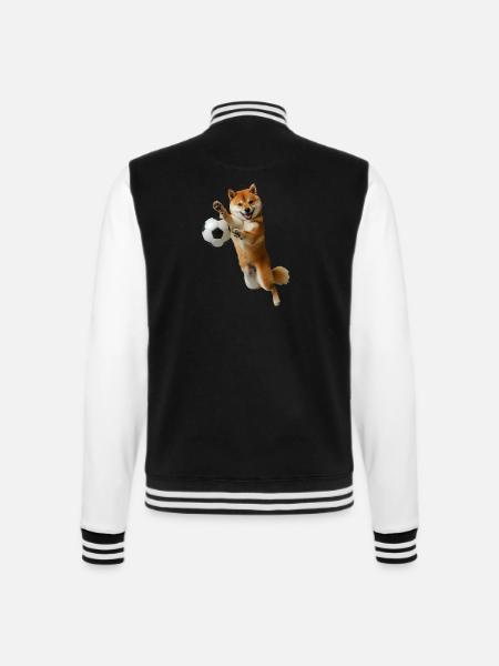 Shiba Inu - College-Sweatjacke - Schwarz/Weiß