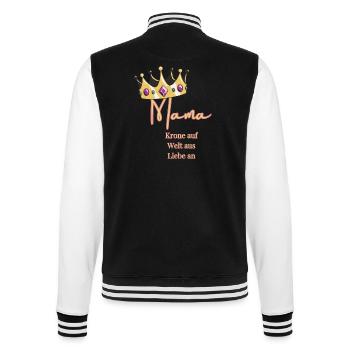 Für mich trägst du immer die Krone -Mama, Königin! - College-Sweatjacke - Schwarz/Weiß - Hinten - Marisol (170cm)