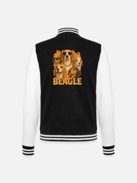 Beagle - College-Sweatjacke - Schwarz/Weiß