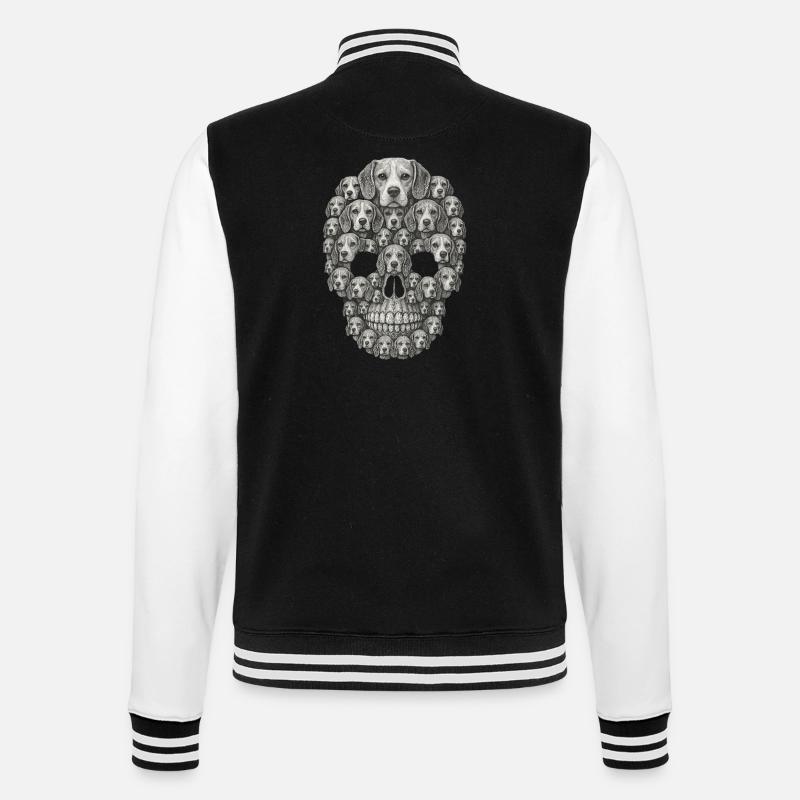 Beagle - College-Sweatjacke - Schwarz/Weiß