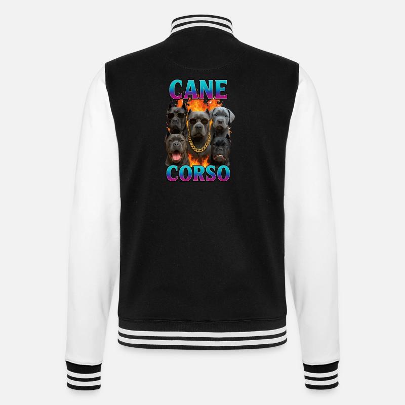 Cane Corso - College-Sweatjacke - Schwarz/Weiß