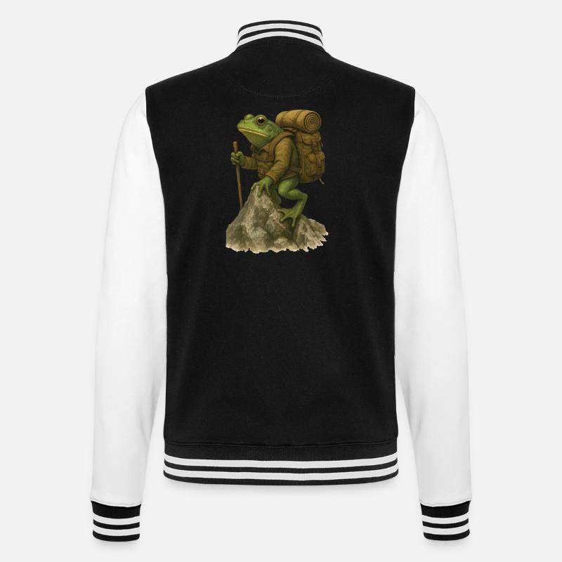 Frog Hiking - College Sweat Jacket - black/white