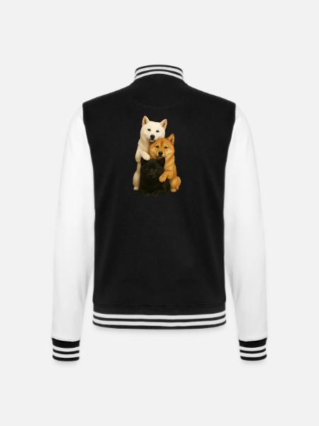 Hund Hunde Süße Hunde - College-Sweatjacke - Schwarz/Weiß