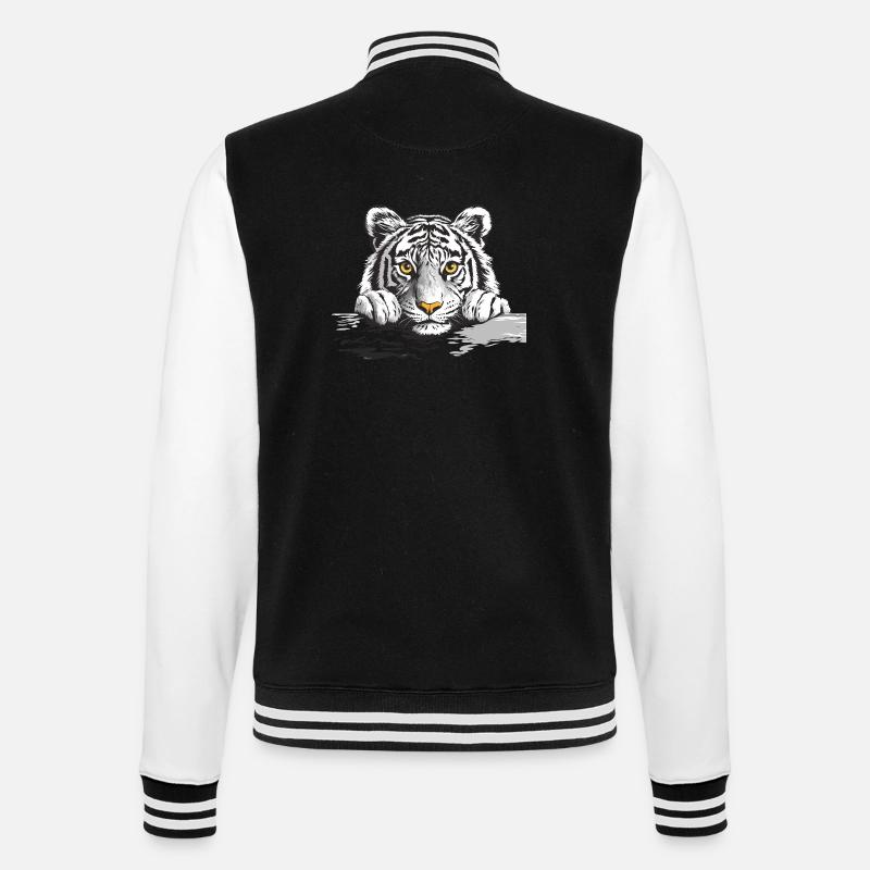 Tiger - College-Sweatjacke - Schwarz/Weiß