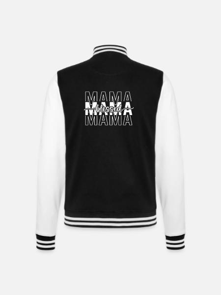 Mama - College-Sweatjacke - Schwarz/Weiß