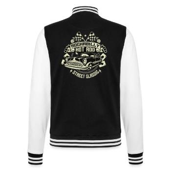 Rockabilly Hot Rod - College Sweat Jacket - black/white - Back - Marisol (170cm)