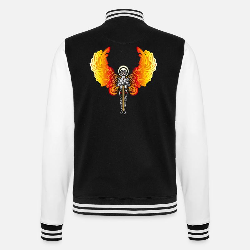 Feuer Engel - College-Sweatjacke - Schwarz/Weiß