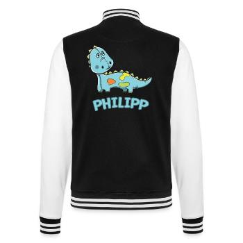 Dinosaurier lustig Kind Philipp Geschenk Geburtsta - College-Sweatjacke - Schwarz/Weiß - Hinten - Marisol (170cm)